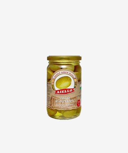 Whole Green Olives, Glass Jar, 350g